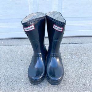 Hunter Black Original High Gloss Rain Boots Size 6
